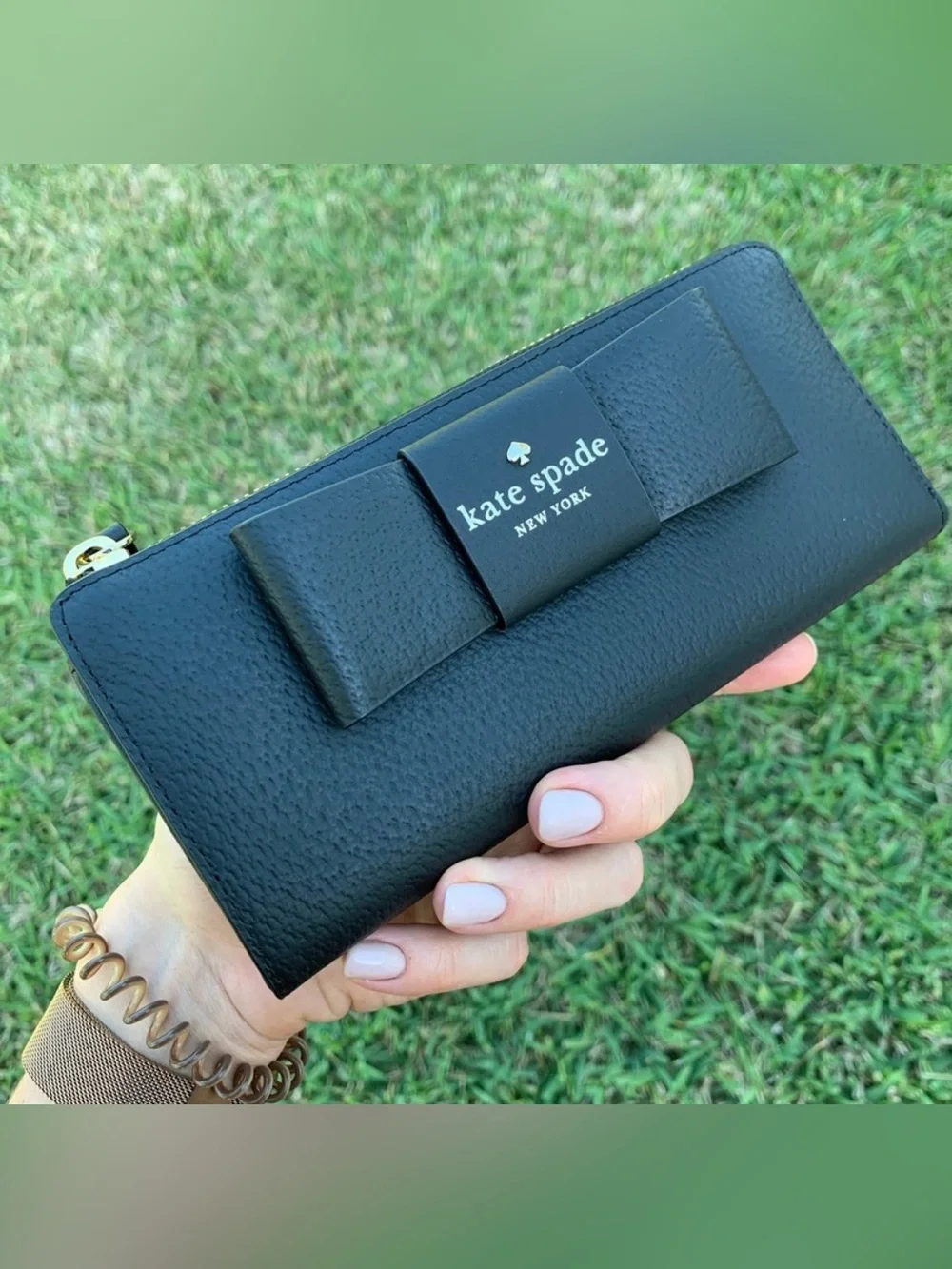 Kate Spade New York Nisha Robinson Street Zip Around Wallet - Black - NWT